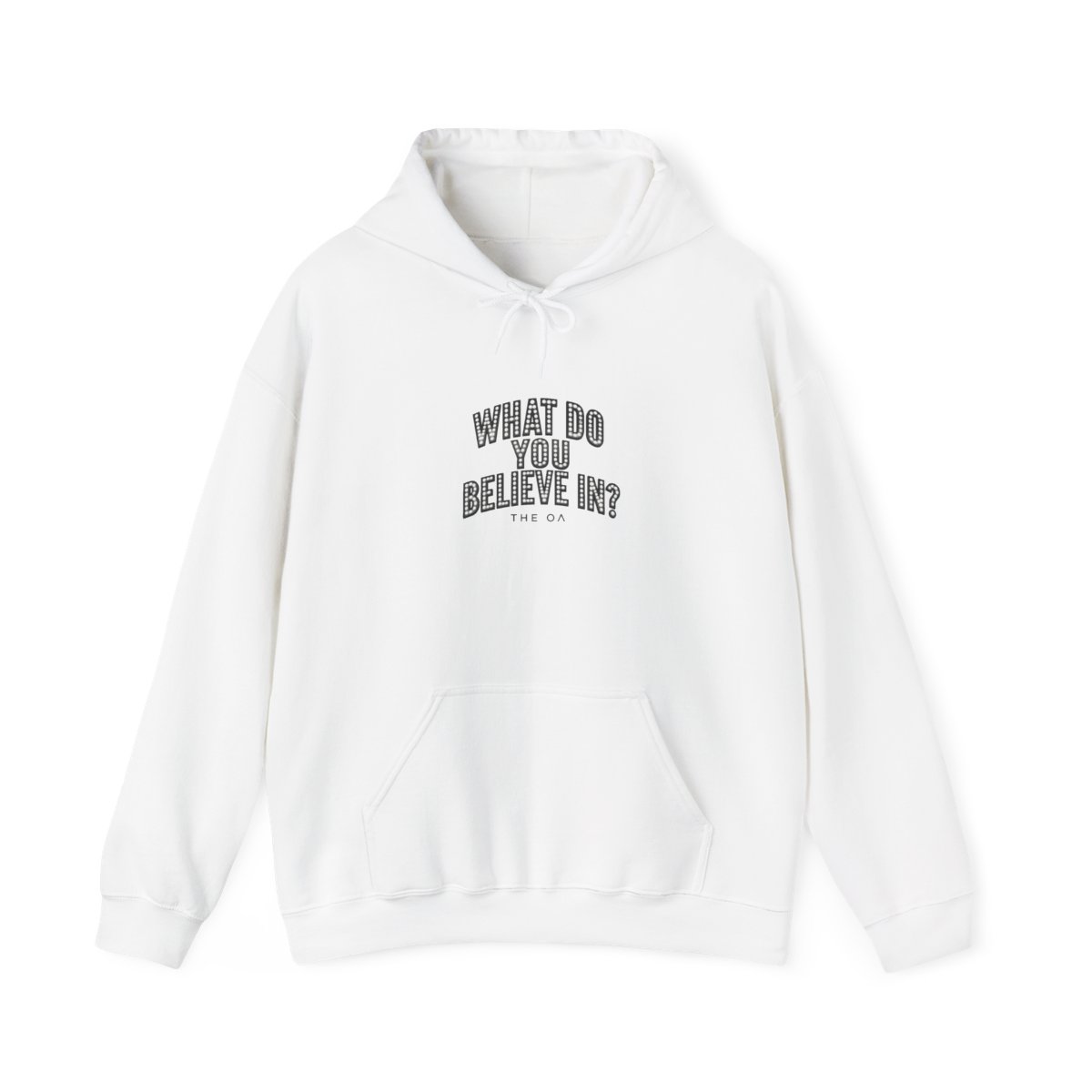 The OA "What do you believe in?" Hoodie - alternate angle 2, merchandise
